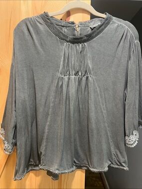 POL Grey top with pleated details size medium